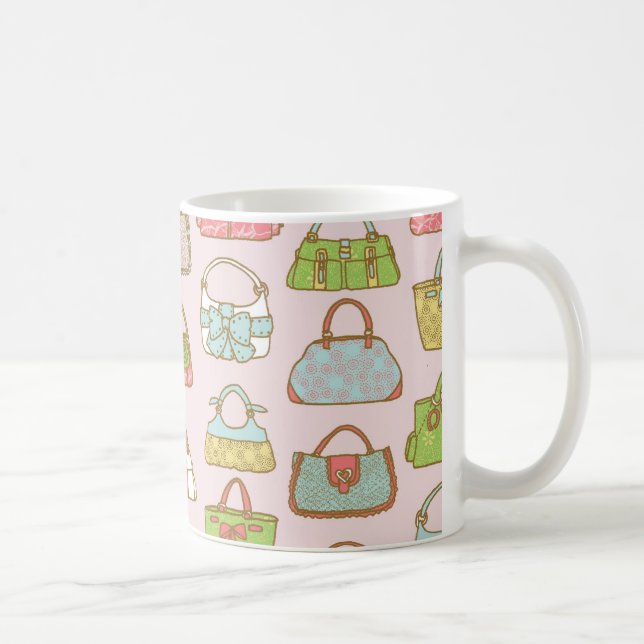 Cute and Colourful Bags Illustration Pattern Coffee Mug (Right)