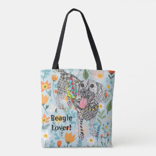 Cute and Colourful Beagle Lover Tote Bag