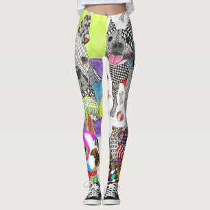 Cute and Colourful Boston Terrier Leggings