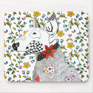 Cute and Colourful Bull Terrier Mouse Pad