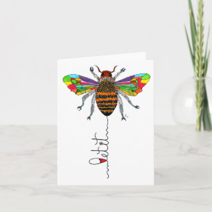 Cute and Colourful Bumble Bee Greeting Card