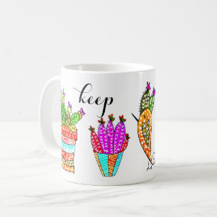 Cute and Colourful Cacti Keep Life Simple Mug