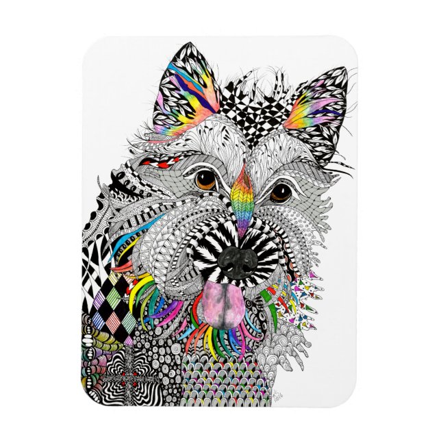 Cute and Colourful Cairn Terrier Magnet 3"x4" (Vertical)