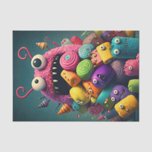 Cute and Colourful Candy Monsters Tissue Paper