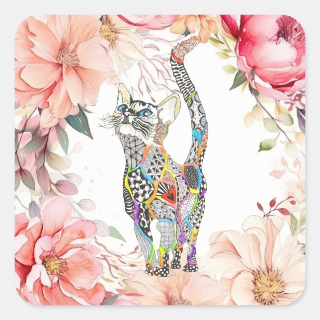 Cute and Colourful Cat Stickers (Front)