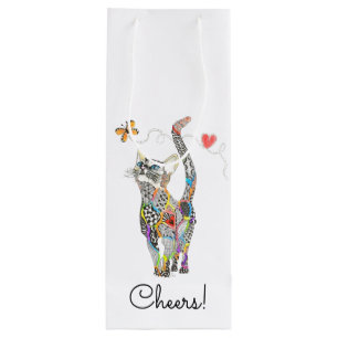 Cute and Colourful Cat Wine Bag