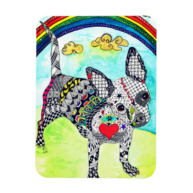 Cute and Colourful Chihuahua Magnet 3"x4" (Vertical)