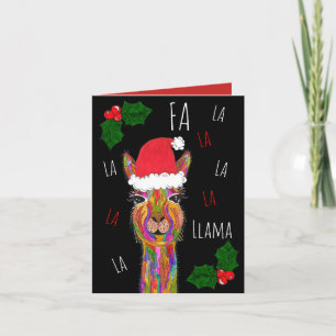 Cute and Colourful Christmas Llama Greeting Card
