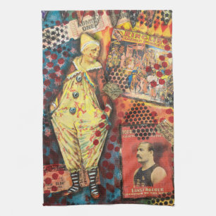 Cute and Colourful Circus Clown Kitchen Towel