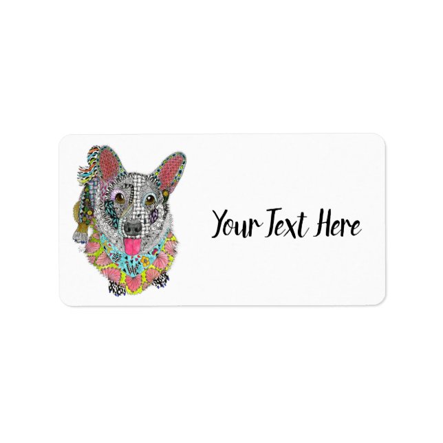 Cute and Colourful Corgi Address Label (Front)