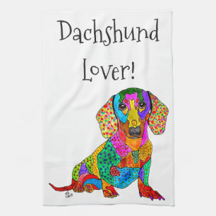 Cute and Colourful Dachshund Kitchen Towel