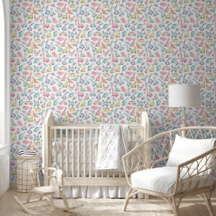 Cute and Colourful Dinosaur Print kids, nursery Wallpaper