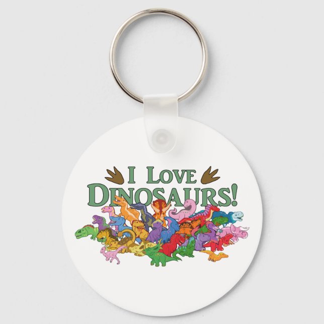 Cute and Colourful Dinosaurs Keychain (Front)