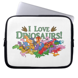 Cute and Colourful Dinosaurs Laptop Sleeve