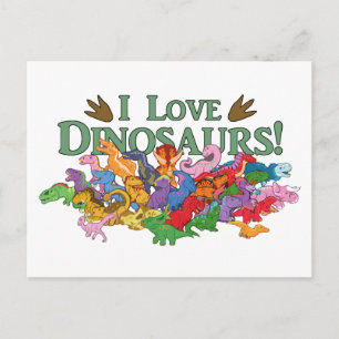 Cute and Colourful Dinosaurs Postcard
