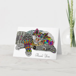 Cute and Colourful Dog and Cat Greeting Card