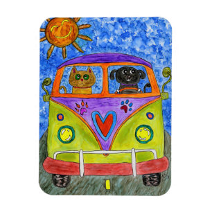 Cute and Colourful Dog and Cat Magnet 3"x4"