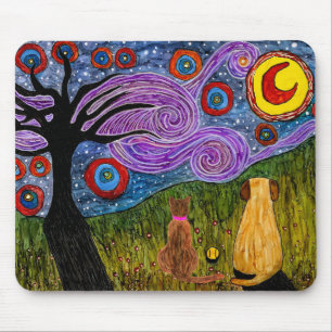 Cute and Colourful Dog and Cat Mouse Pad