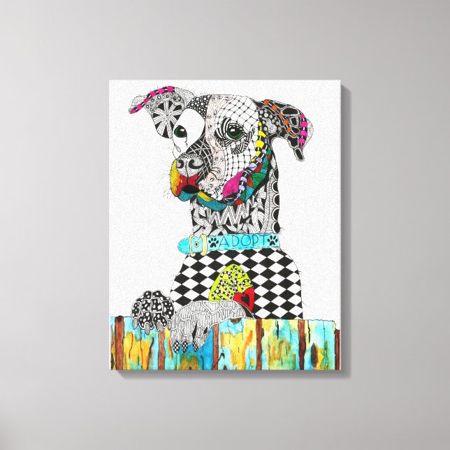 Cute and Colourful Dog Canvas 16" x 20" Print (Front)