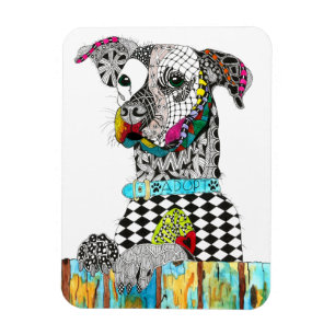 Cute and Colourful Dog Magnet 3"x4"