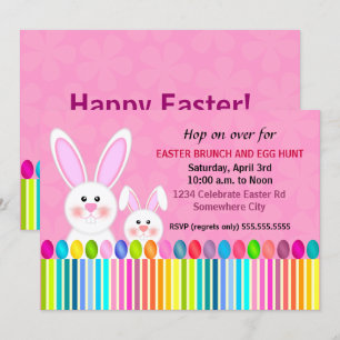 Cute and Colourful Easter Bunny Invitation