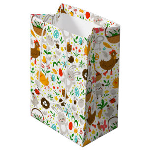 Cute and Colourful Easter Symbols Seamless Pattern Medium Gift Bag