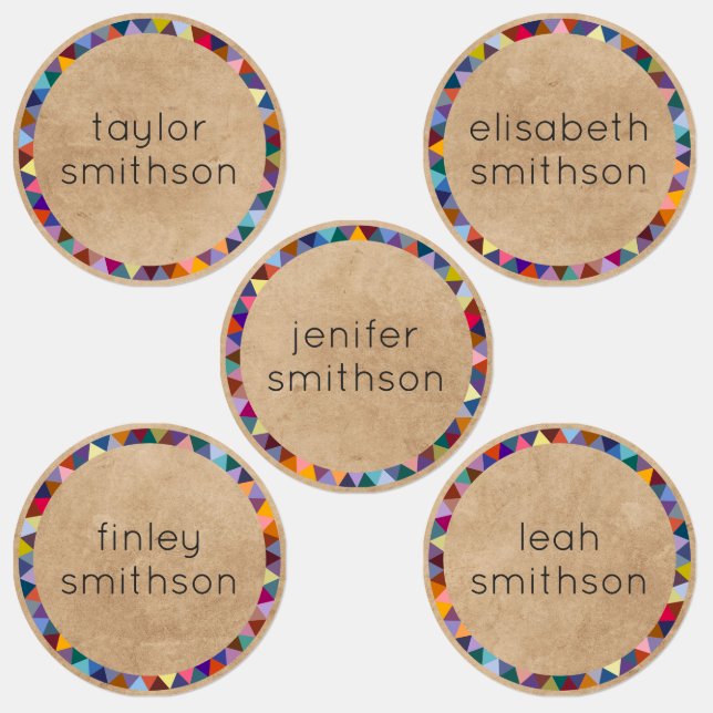 Cute And Colourful Elegant Personalized Name Schoo (Group)