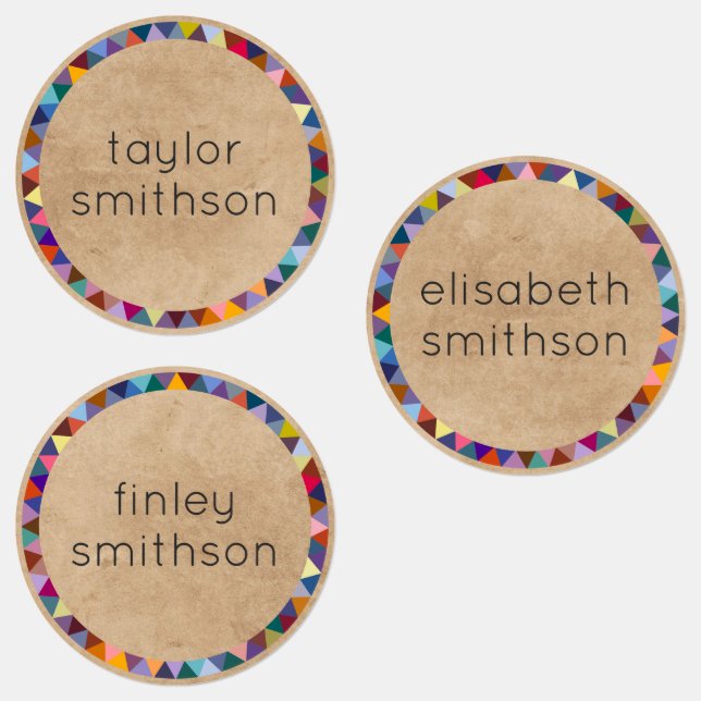 Cute And Colourful Elegant Personalized Name Schoo (Group)