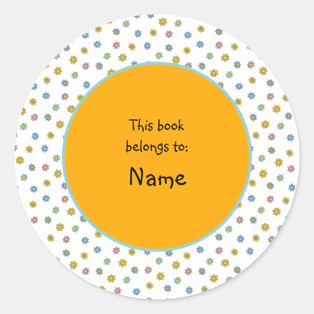 cute and colourful flower classic round sticker (Front)