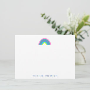 Cute and Colourful Geometric Rainbow Personalized  Card