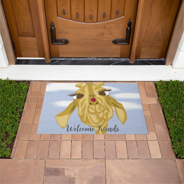 Cute And Colourful Giraffe Doormat (Outdoor)