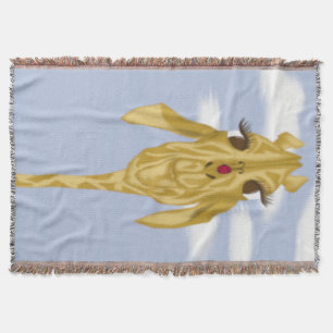 Cute And Colourful Giraffe Throw Blanket