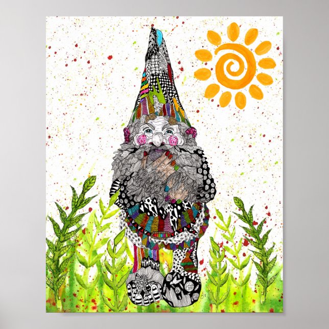 Cute and Colourful Gnome Poster - "8x10" (Front)