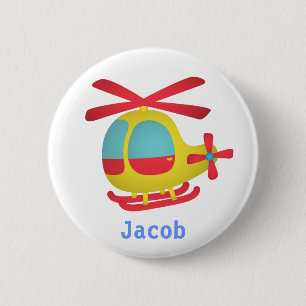 Cute and Colourful Helicopter for Kids 2 Inch Round Button