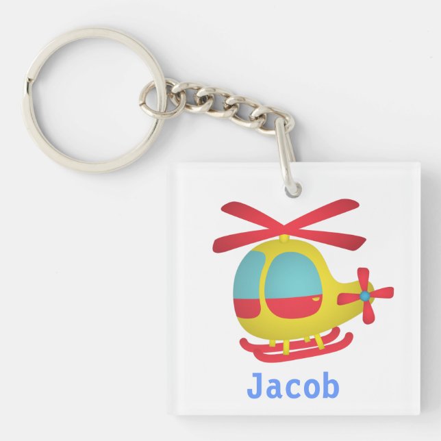 Cute and Colourful Helicopter for Kids Keychain (Front)