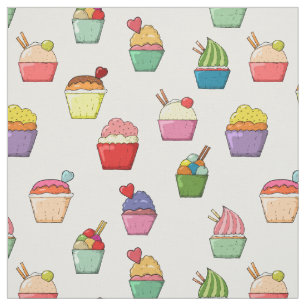 Cute and Colourful Ice Cream Pattern Fabric