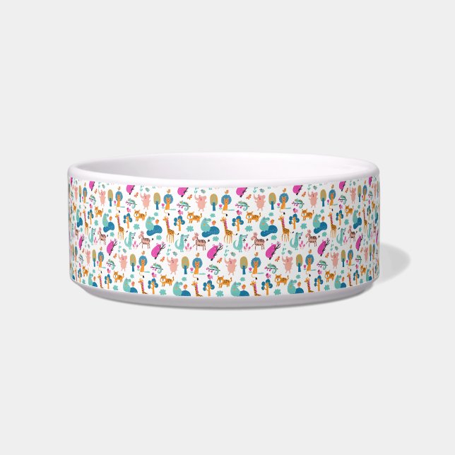 Cute and Colourful Jungle Animals Pattern Bowl (Front)