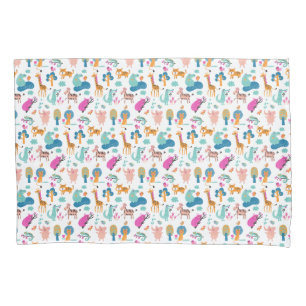 Cute and Colourful Jungle Animals Pattern Pillowcase