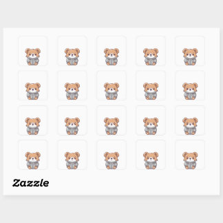 Cute and Colourful Koala Art Square Sticker