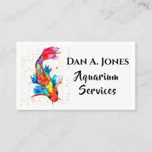 Cute and Colourful Koi Fish Aquarium Business Card