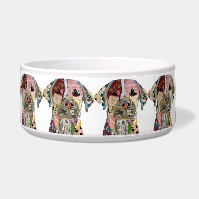 Cute and Colourful Labrador Retriever Dog Bowl (Front)