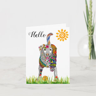 Cute and Colourful Labrador Retriever Greeting Car Thank You Card