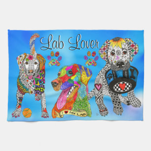 Cute and Colourful Labrador Retriever Kitchen Towe Towel