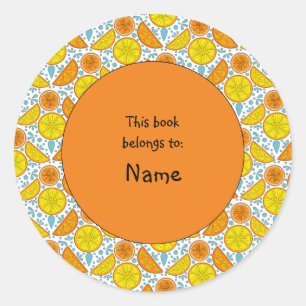 cute and colourful lemon and orange  classic round sticker