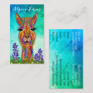 Cute and Colourful Llama/Alpaca Business Card