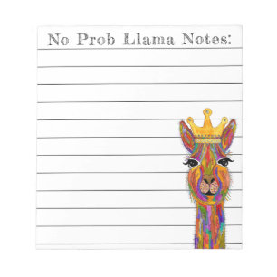 Cute and Colourful  Llama Alpaca Notepad