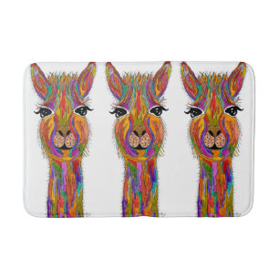 Cute and Colourful Llama Bath Mat