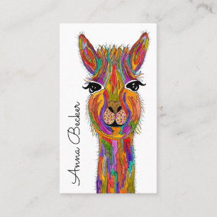 Cute and Colourful Llama Business Card