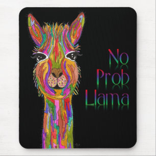 Cute and Colourful Llama Mouse Pad