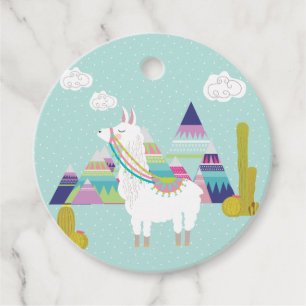 Cute and Colourful Llama Pyramid Birthday Thank Yo Favour Tags